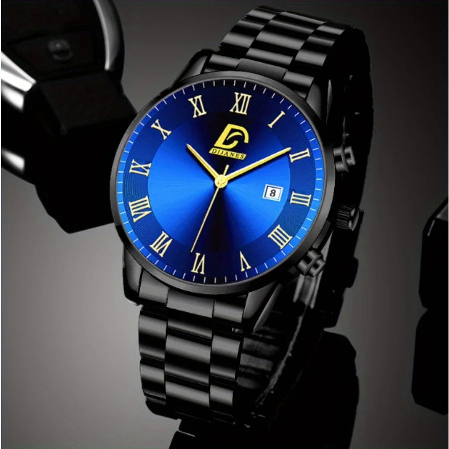 Mystery Box Random 3 Pieces  Men's Fashion Round Quartz Watch  Suitable for Daily Casual Wear  Valentine's Day Ideal Gift